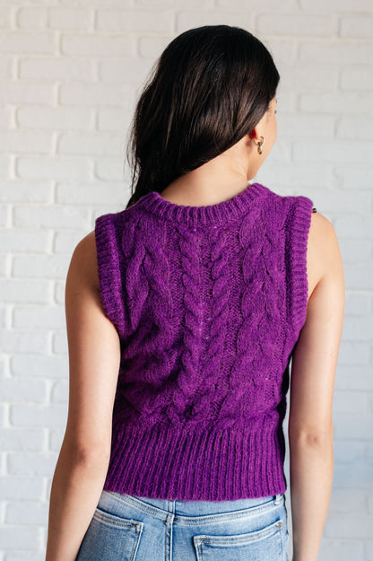 Hazel Blues® |  What's On Your Mind Cable Knit Vest