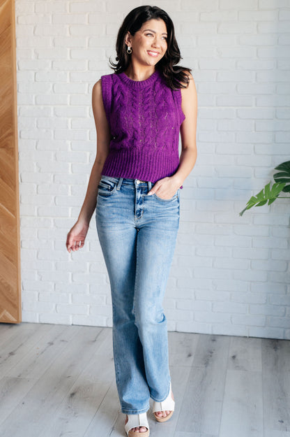 Hazel Blues® |  What's On Your Mind Cable Knit Vest