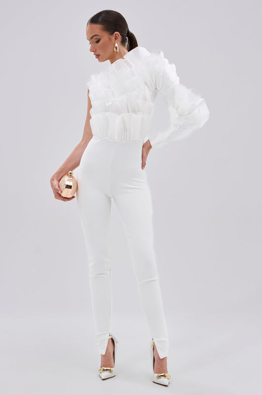 ADA RUFFLE TOP BANDAGE JUMPSUIT