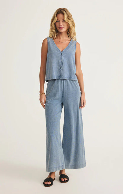 Z Supply Solace Jersey Denim Top
