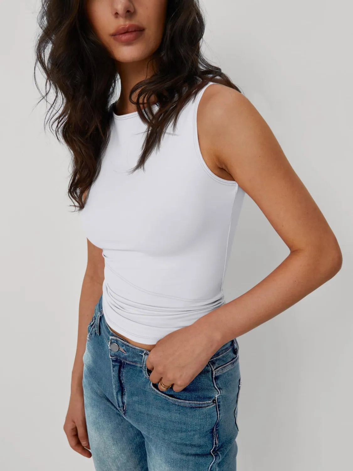 Hazel Blues® |  Solid Round Neck Tank