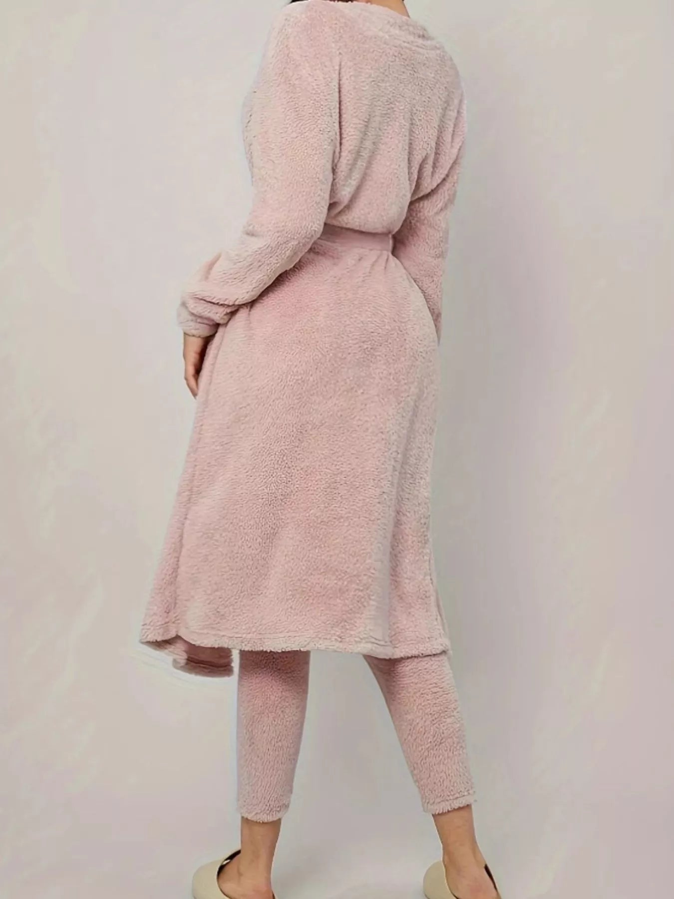 Hazel Blues® |  Fuzzy Tank Long Sleeve Cardigan and Pants 3-Piece Lounge Set