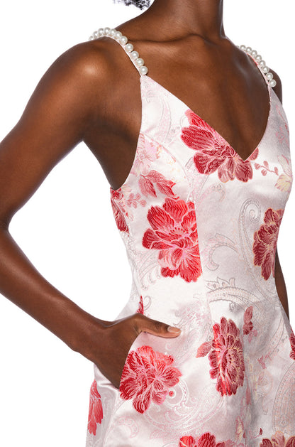 AJIJA BROCADE STRAPLESS MINI DRESS