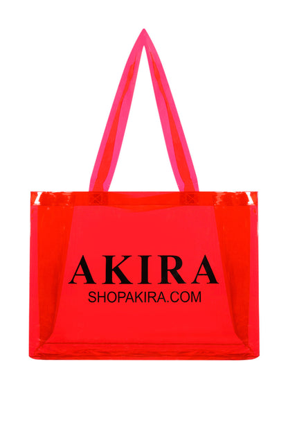 AKIRA PVC SHOPPING BAG IN RED