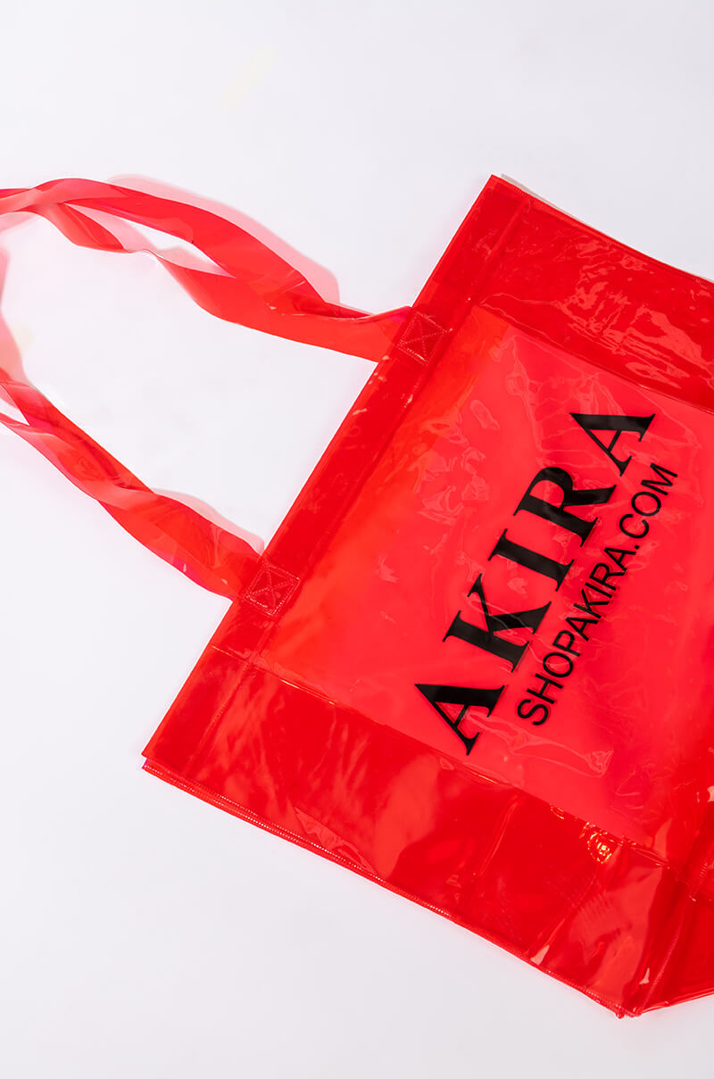 AKIRA PVC SHOPPING BAG IN RED