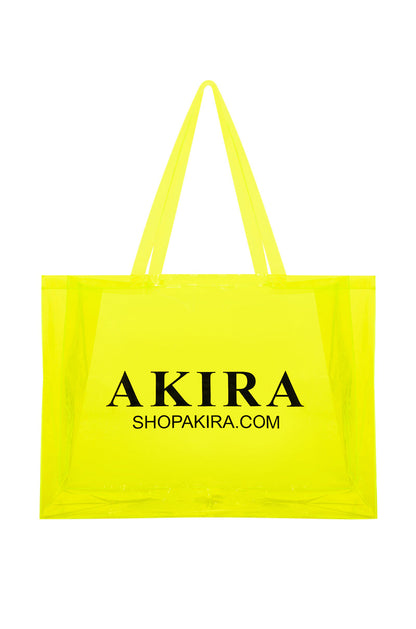 AKIRA PVC XXL SHOPPING BAG IN NEON YELLOW