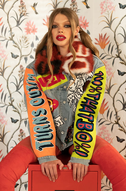 100 PERCENT THAT B PATCHWORK DENIM JACKET