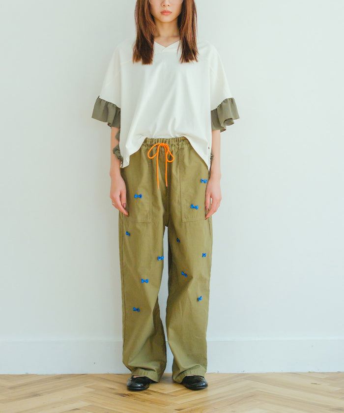 Backsatin Many Ribbon Pants(LADIES)