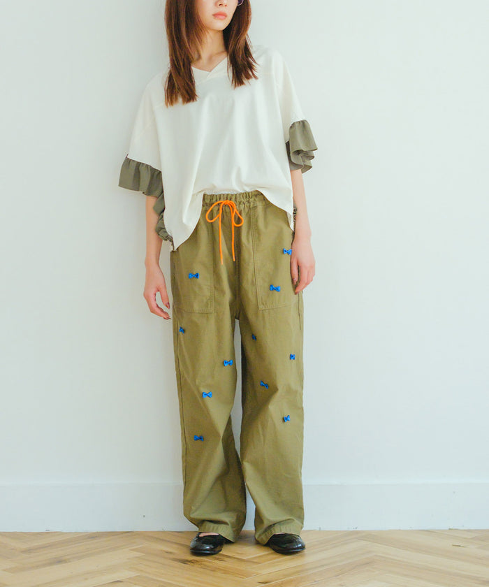 Backsatin Many Ribbon Pants(LADIES)