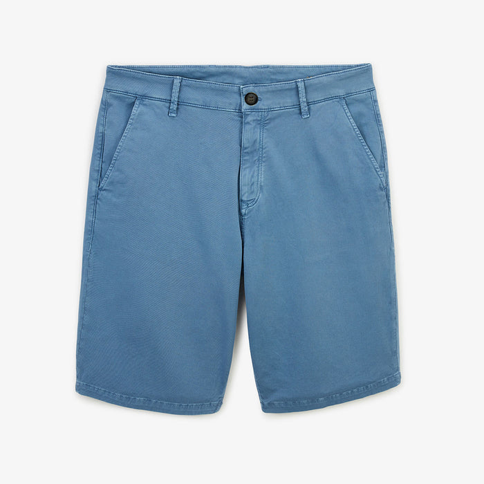 Bermuda 200 bleu ceruleen coupe droite en coton stretch HOMME SERGE BLANCO