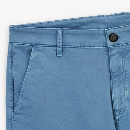 Bermuda 200 bleu ceruleen coupe droite en coton stretch HOMME SERGE BLANCO