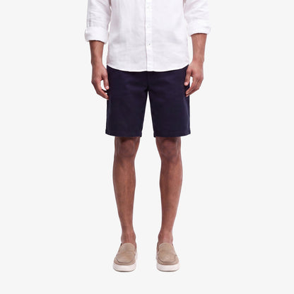 Bermuda 200 coupe droite en coton stretch bleu marine