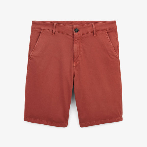 Bermuda 200 rouge rouille coupe droite en coton stretch HOMME SERGE BLANCO