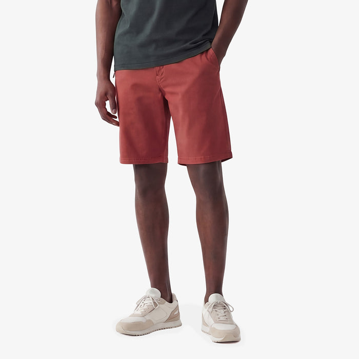 Bermuda 200 coupe droite en coton stretch orange rouille