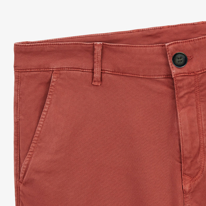 Bermuda 200 rouge rouille coupe droite en coton stretch HOMME SERGE BLANCO