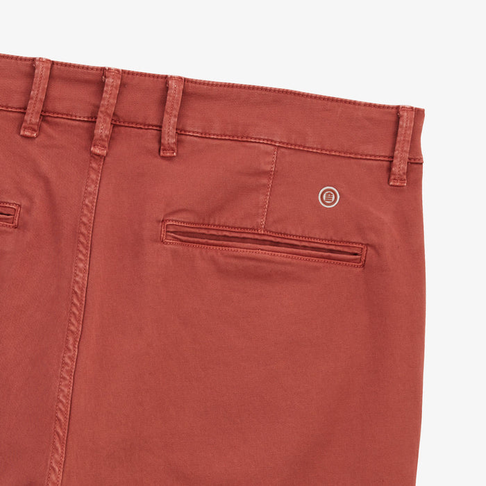 Bermuda 200 rouge rouille coupe droite en coton stretch HOMME SERGE BLANCO