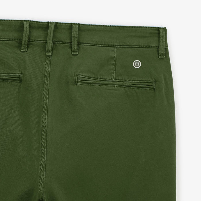 Bermuda 200 Vert Olive Coupe Droite En Coton Stretch HOMME SERGE BLANCO