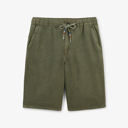 Bermuda 557 en lin et coton coupe ample vert olive HOMME SERGE BLANCO