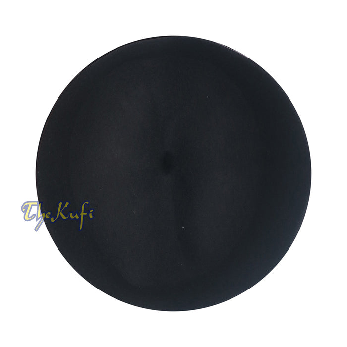 Black Felt Wool Fez Hat with Tip Kufi Prayer Cap
