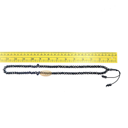 Black Plastic Small 7 mm Prayer Tasbih Silver Allah Muhammad Beads