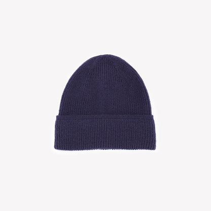 Bonnet à revers uni bleu dark navy SERGE BLANCO