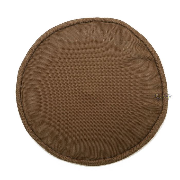 Brown and Light Brown Madun Vented Top Pliable Two-Color Round Kufi Hat