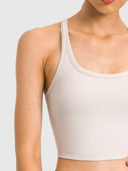 Hazel Blues® |  Millennia Scoop Neck Active Tank with Detachable Chest Pads