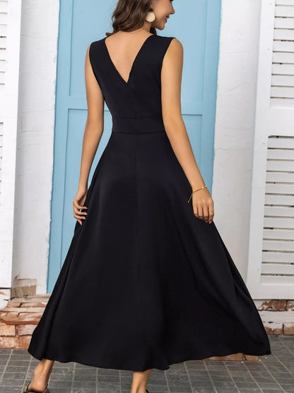 Hazel Blues® | Slit V-Neck Sleeveless Dress