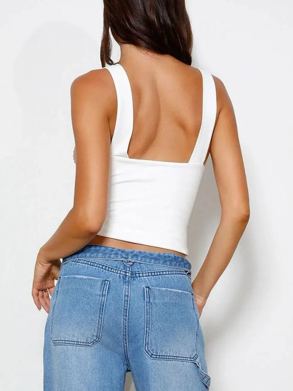 Hazel Blues® |  Wide Strap V-Neck Tank
