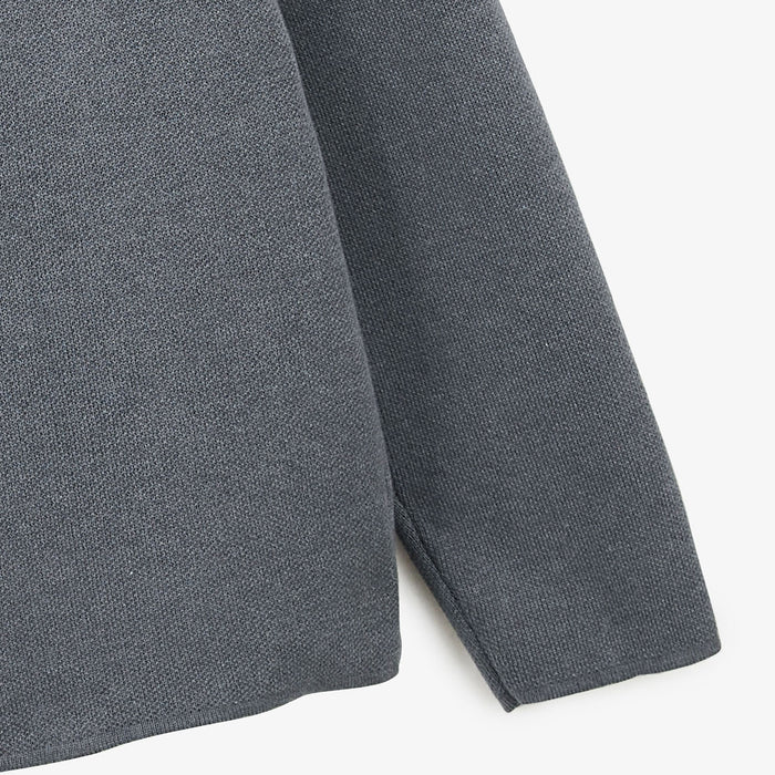 Cardigan Col Polo Gris Chiné Messi Homme SERGE BLANCO
