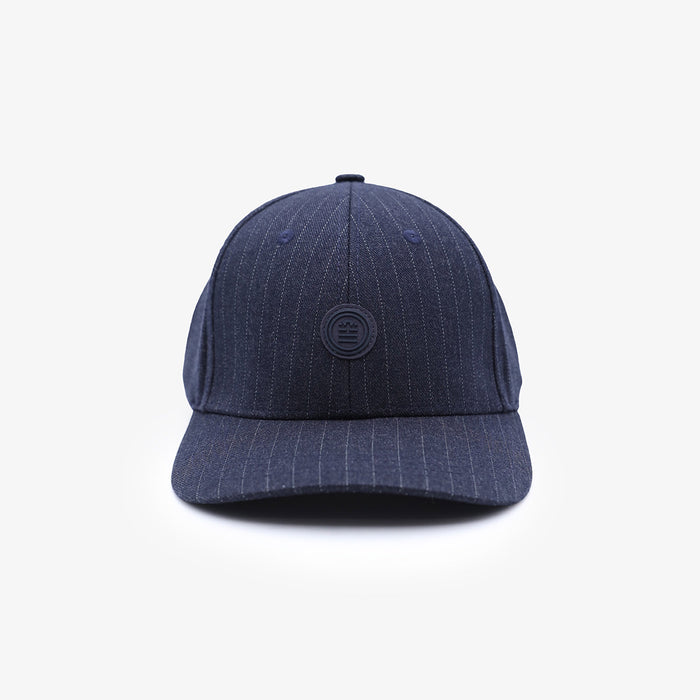 Casquette baseball avec rayures en laine bleu marine