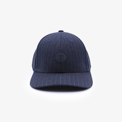 Casquette baseball avec rayures en laine bleu marine