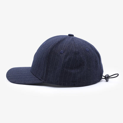 Casquette baseball avec rayures en laine bleu marine