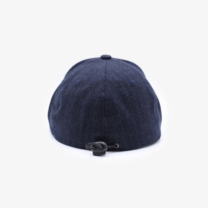 Casquette baseball avec rayures en laine bleu marine