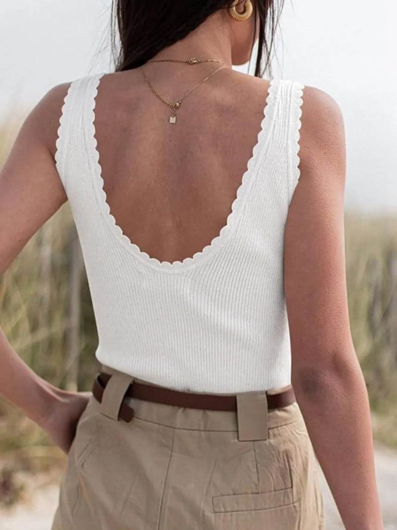 Hazel Blues® |  Ribbed Scoop Neck Tank Top