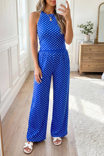 Hazel Blues® |  Pink Polka Dot Print Slim Tank Loose Pants 2pcs Outfit