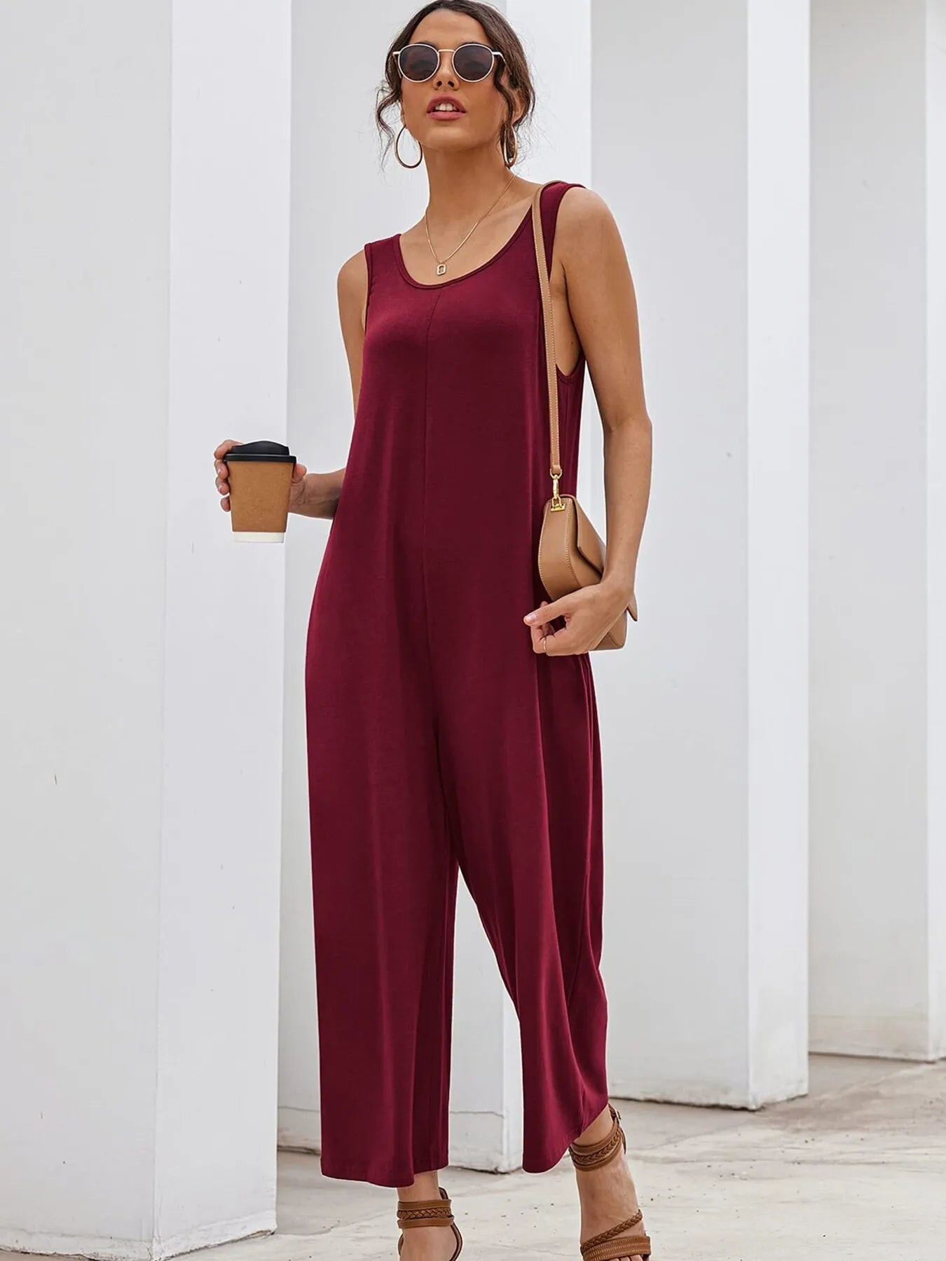 Hazel Blues® |  Sleeveless Wide Leg Casual Jumpsuit