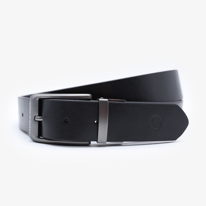 Ceinture en Cuir Bovin Noire Sans Surpiqûre Homme SERGE BLANCO