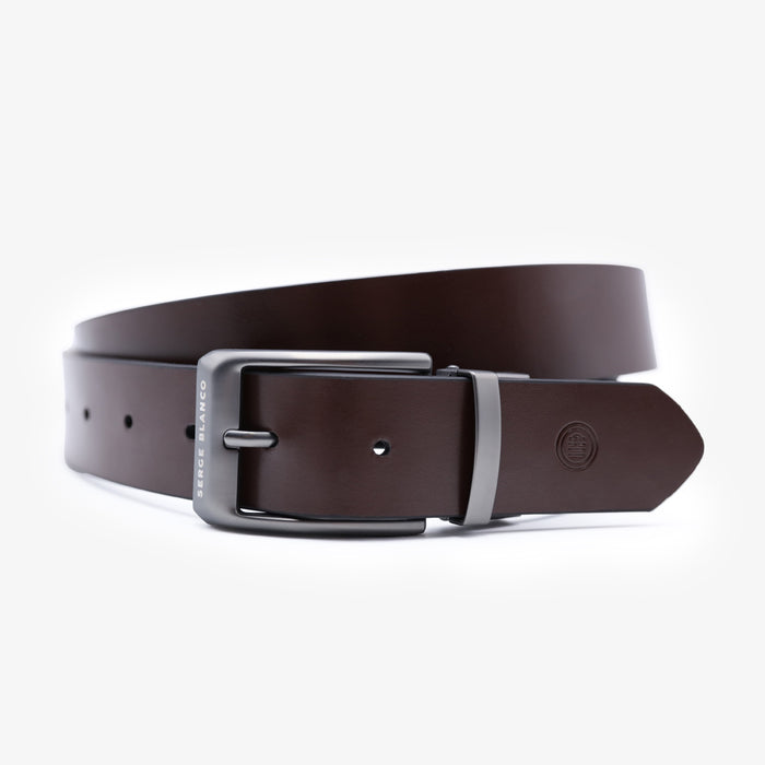 Ceinture en Cuir Bovin Noire Sans Surpiqûre Homme SERGE BLANCO