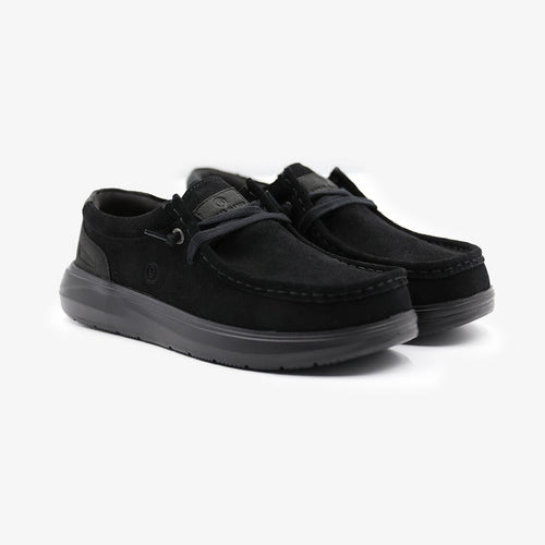 Chaussure bateau Saint‑Jean nubuck noire Homme SERGE BLANCO