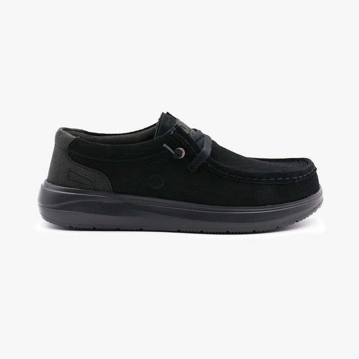 Chaussure bateau Saint‑Jean nubuck noire Homme SERGE BLANCO