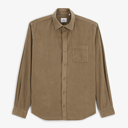 Chemise Charles en velours à manches longues blanc crème