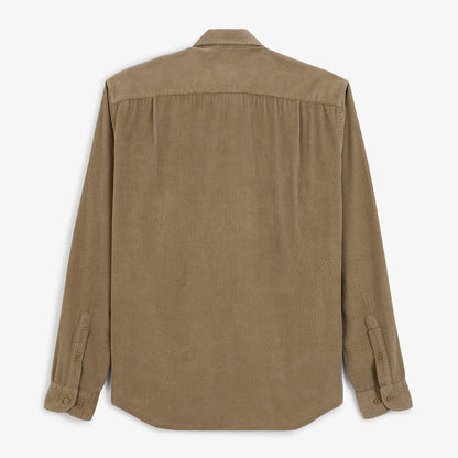 Chemise Charles en velours à manches longues blanc crème
