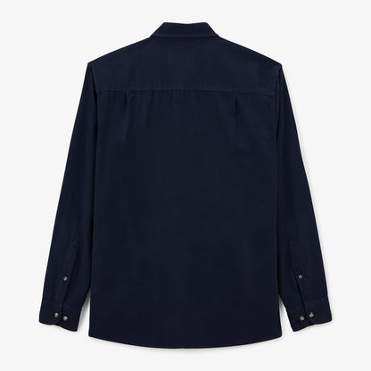 Chemise Charles en velours bleu marine homme serge blanco