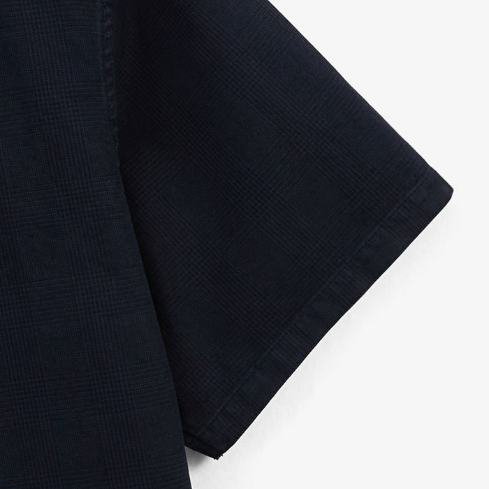 Chemise manches courtes Caracas en coton et lin bleu marine HOMME SERGE BLANCO
