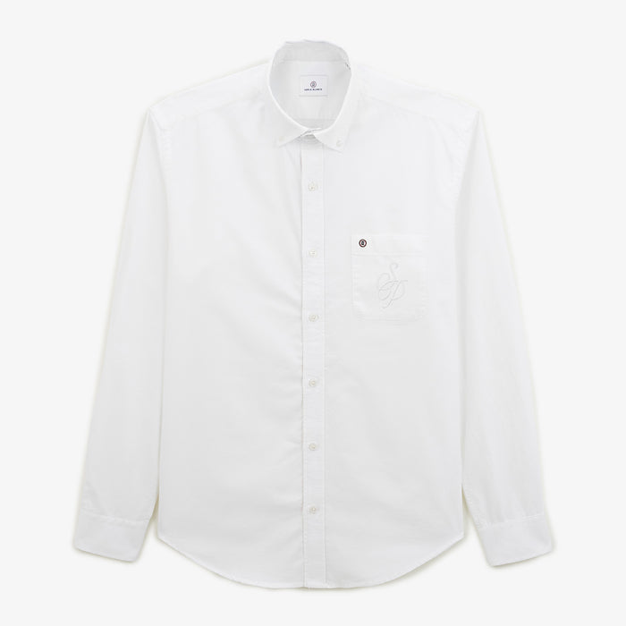 Chemise manches longues blanche Section Paloise HOMME SERGE BLANCO