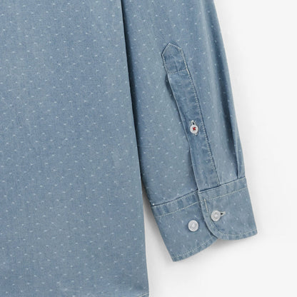 Chemise manches longues denim en coton HOMME SERGE BLANCO