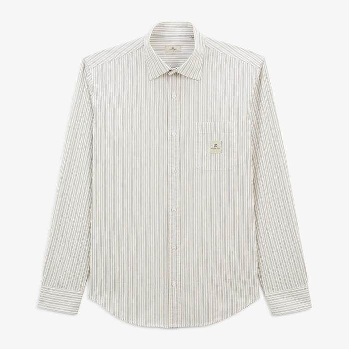 Chemise Manches Longues En Coton A Rayures Charles Play Homme SERGE BLANCO