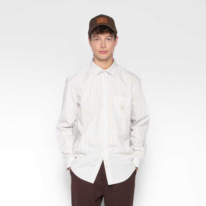 Chemise Manches Longues En Coton A Rayures Charles Play Homme SERGE BLANCO