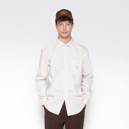 Chemise Manches Longues En Coton A Rayures Charles Play Homme SERGE BLANCO